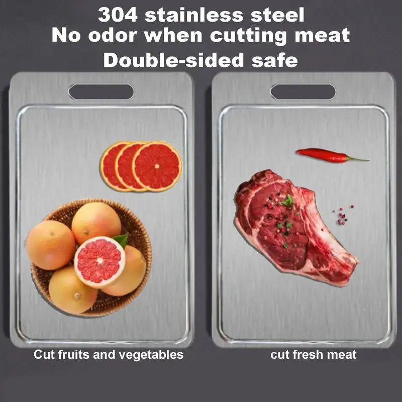 Stainless Steel Cutting Board Double Sided Metal Cutting Board Cutting Board Pastry Board Cutting Board Kitchen Cooking Supplies