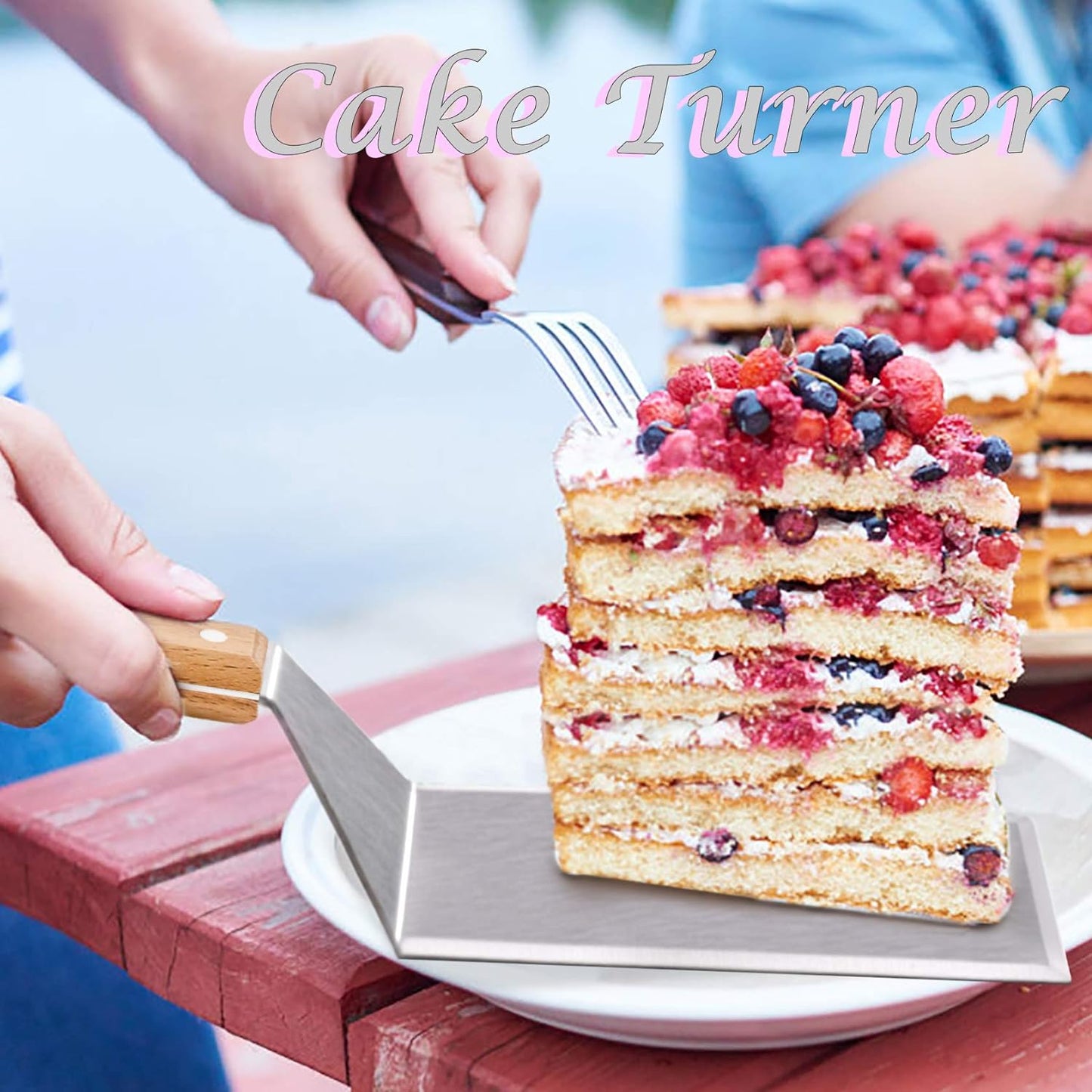 Metal Spatula Set of 2,  Stainless Steel Griddle Hamburger Spatula, as Barbecue Turner Grilling BBQ Griddle Accessories, Triple Rivets & 2 X S Hook, Heavy Duty & Easy Press