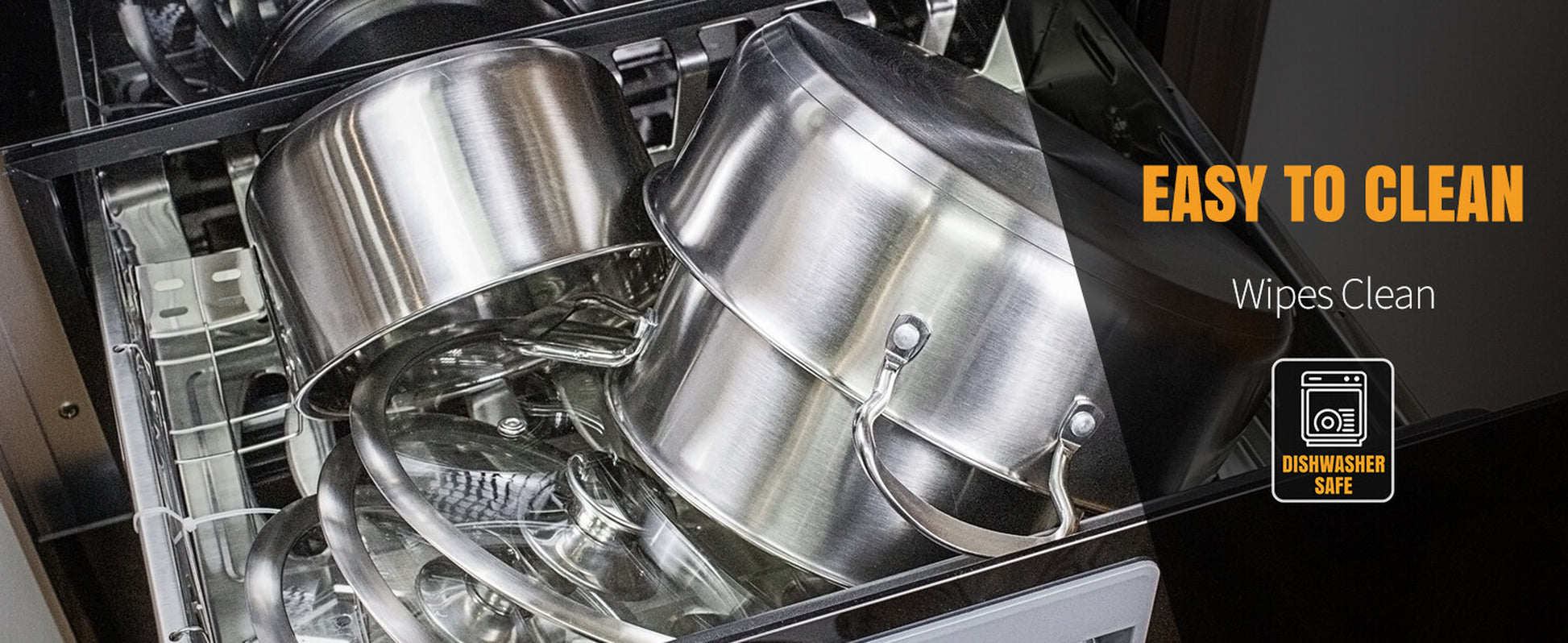 6Pcs Stainless Steel Pots and Pans Set - Nonstick Scratch Resistant Cookware