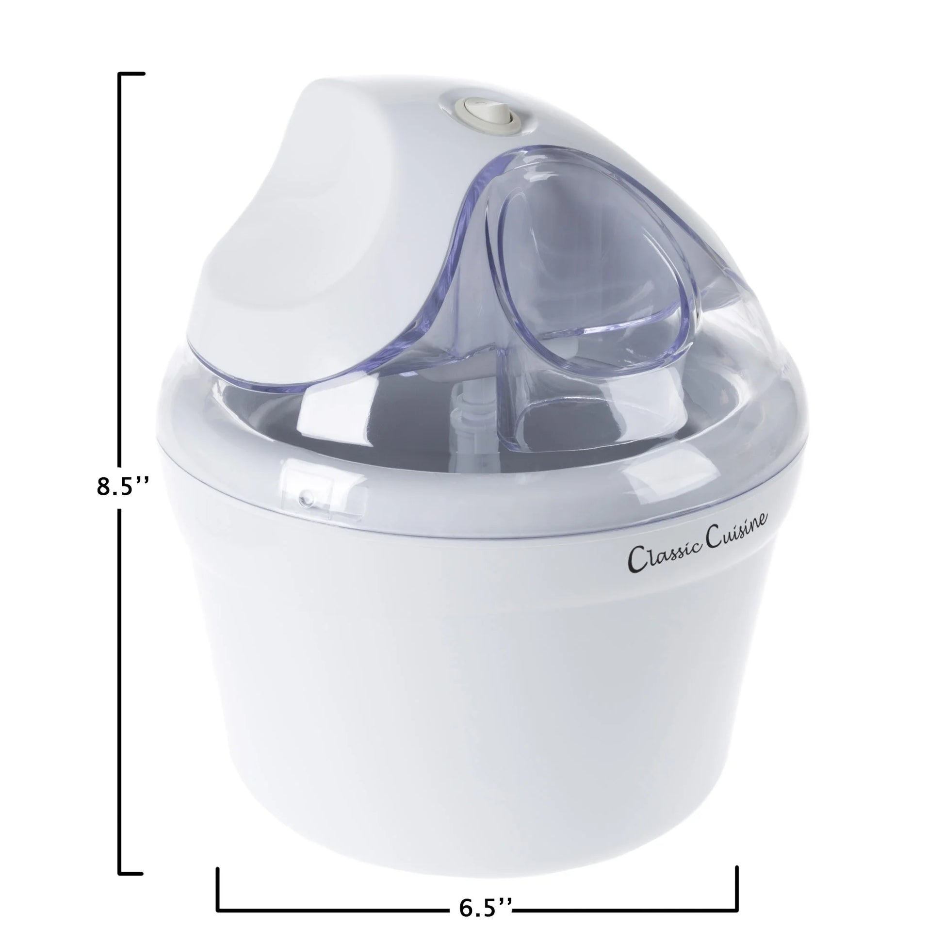 Classic Cuisine Ice Cream Maker - Makes Sorbet, Frozen Yogurt, 1 Quart, White