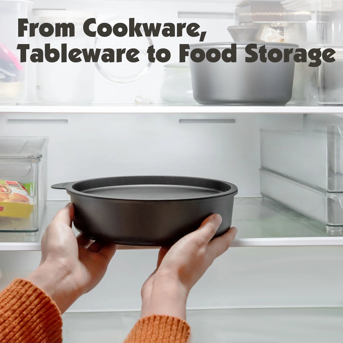 Nonstick Pots and Pans Set with Detachable Handle, 18Pcs Induction Kitchen Cookware Set Stackable, Dishwasher/Oven Safe(Black)