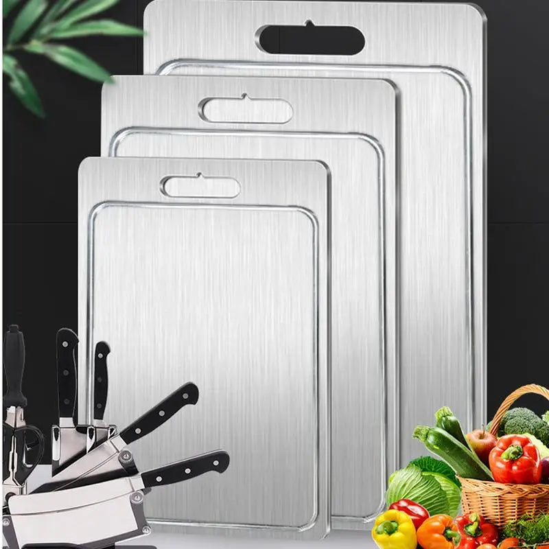 Stainless Steel Cutting Board Double Sided Metal Cutting Board Cutting Board Pastry Board Cutting Board Kitchen Cooking Supplies