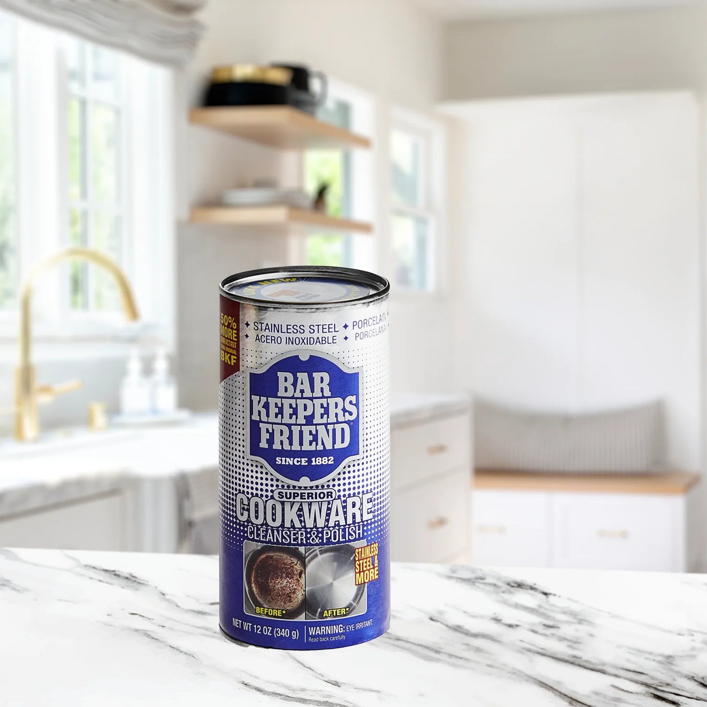 Cookware Cleanser & Polish (12 Oz) - Cleaner, Degreaser & Stain-Remover - for Use on Stainless Steel and Copper Pots, Pans and Utensils, Glass Casserole Dishes and More(2)